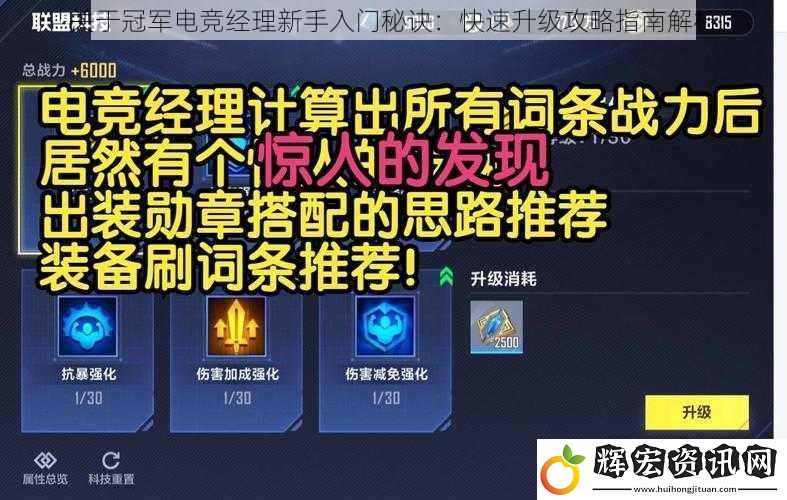 關于冠軍電競經理新手入門秘訣：快速升級攻略指南解析