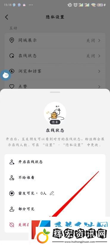 抖音狀態怎么設置不在線