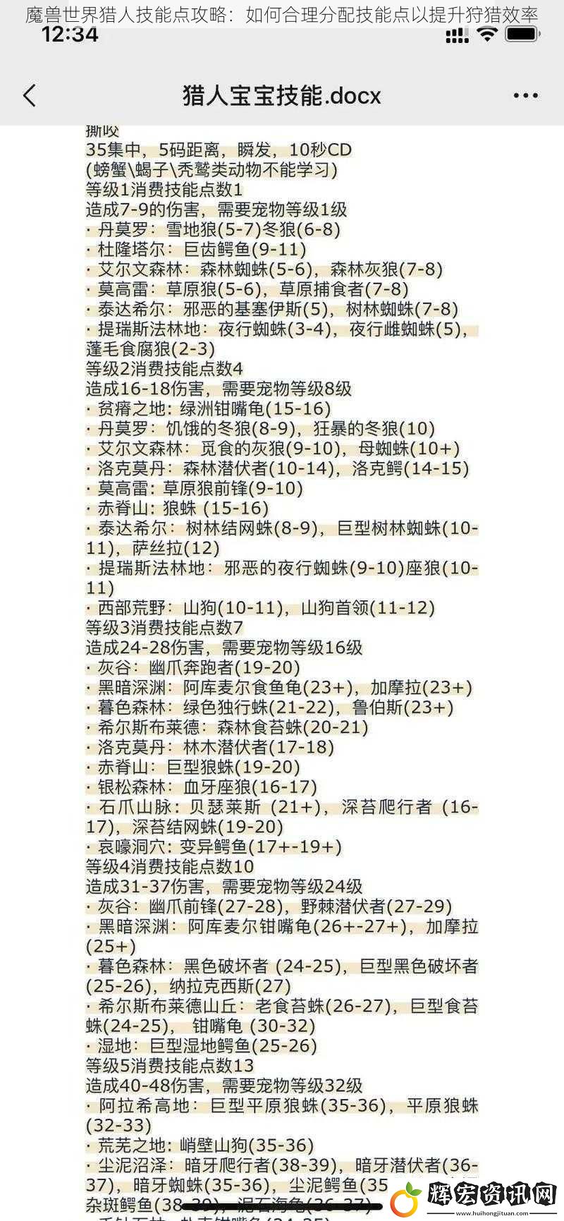 魔獸世界獵人技能點攻略：如何合理分配技能點以提升狩獵效率