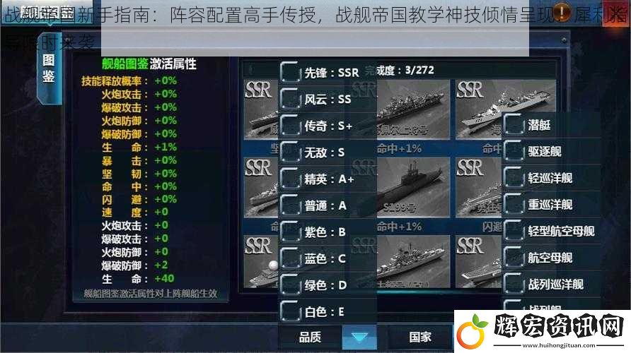 戰艦帝國新手指南：陣容配置高手傳授，戰艦帝國教學神技傾情呈現：犀利指導限時來襲