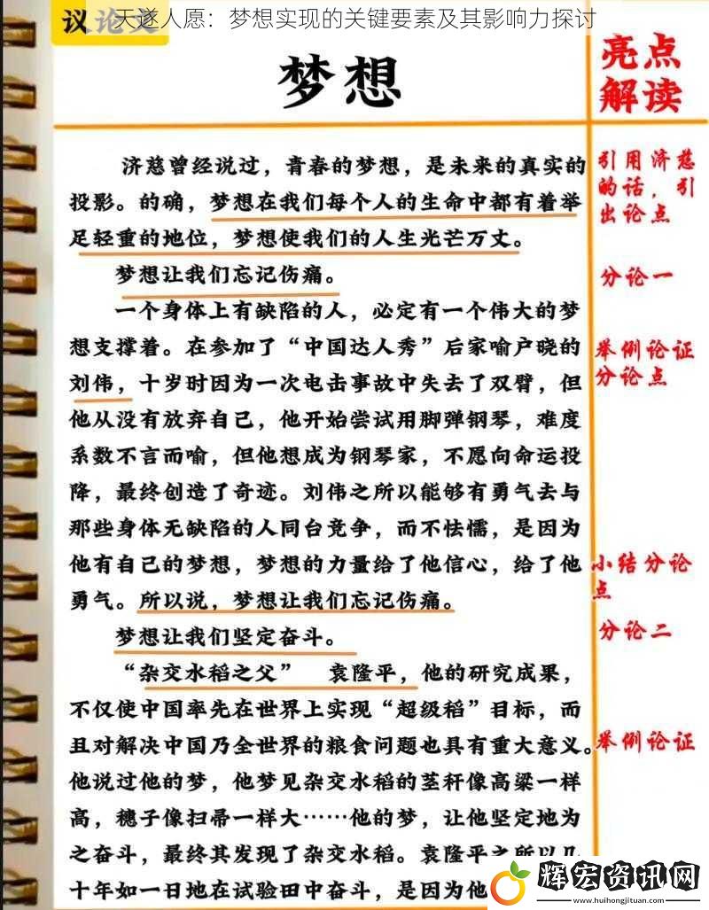天遂人愿：夢想實現的關鍵要素及其影響力探討
